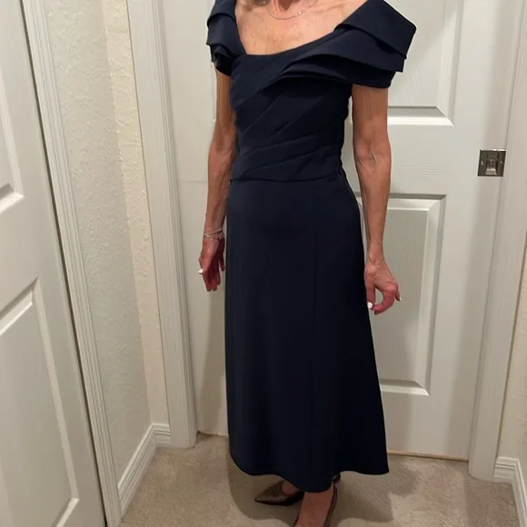 armani collezioni blue dress Armani Collezioni Blue Empire Dress – Blogger Armoire